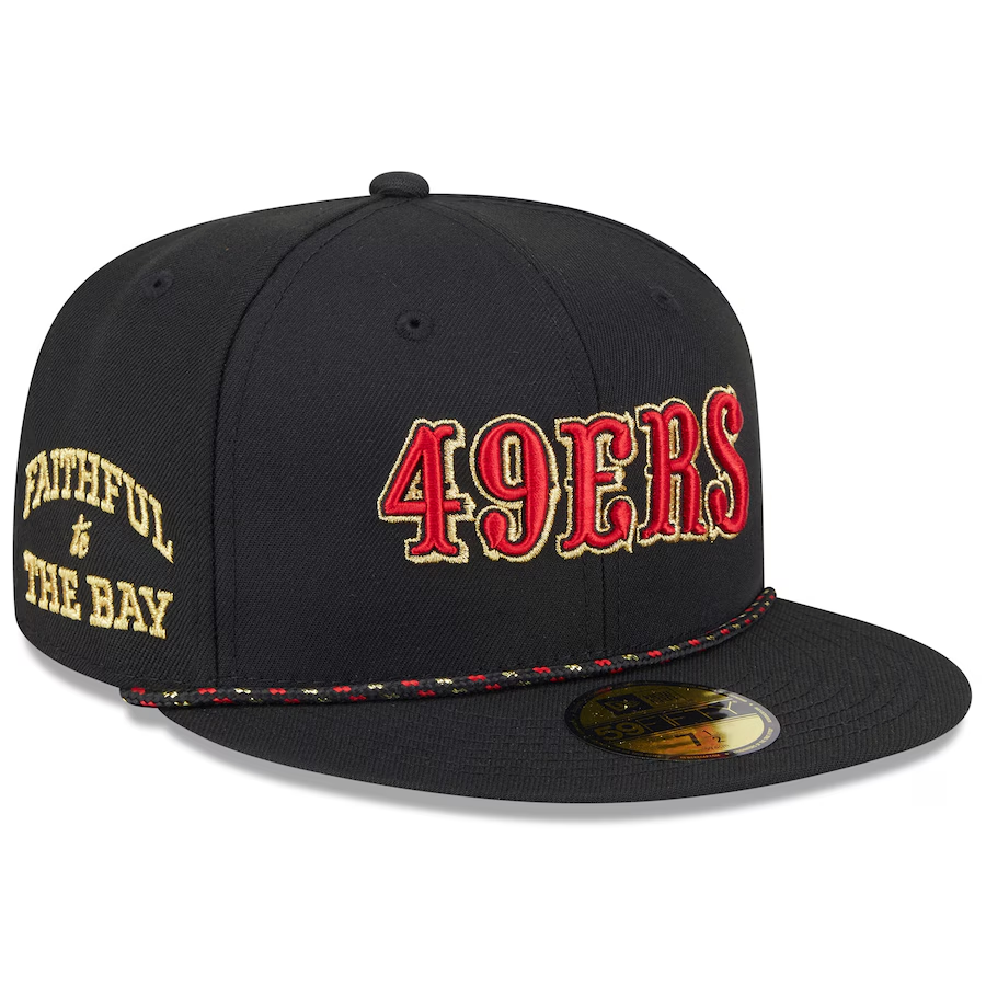 SAN FRANCISCO 49ERS 2025 NFL RIVALRY SIDELINE COLLECTION 59FIFTY FITTED HAT - BLACK