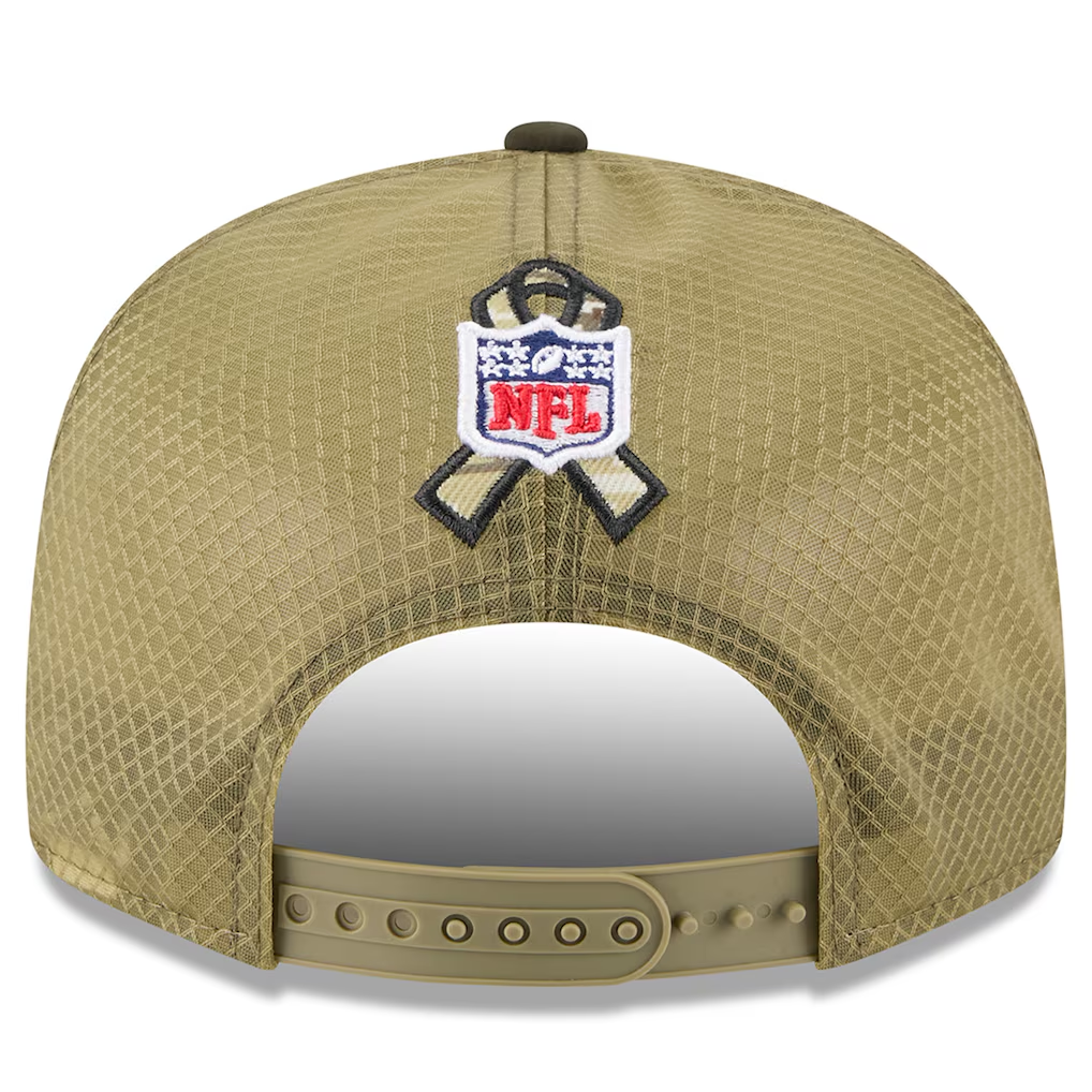 SAN FRANCISCO 49ERS 2025 NFL SALUTE TO SERVICE SPLIT PANEL 9FIFTY SNAPBACK HAT - DARK GREEN