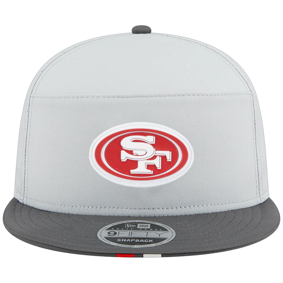 SAN FRANCISCO 49ERS 2025 NFL TRAINING CAMP 9FIFTY SPLIT PANEL SNAPBACK HAT - GRAY