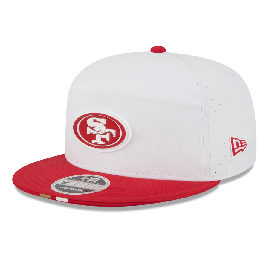 SAN FRANCISCO 49ERS 2025 NFL TRAINING CAMP 9FIFTY SPLIT PANEL SNAPBACK HAT - WHITE