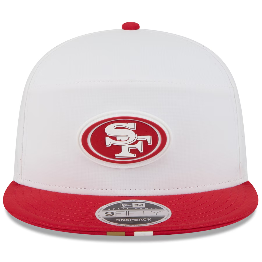 SAN FRANCISCO 49ERS 2025 NFL TRAINING CAMP 9FIFTY SPLIT PANEL SNAPBACK HAT - WHITE