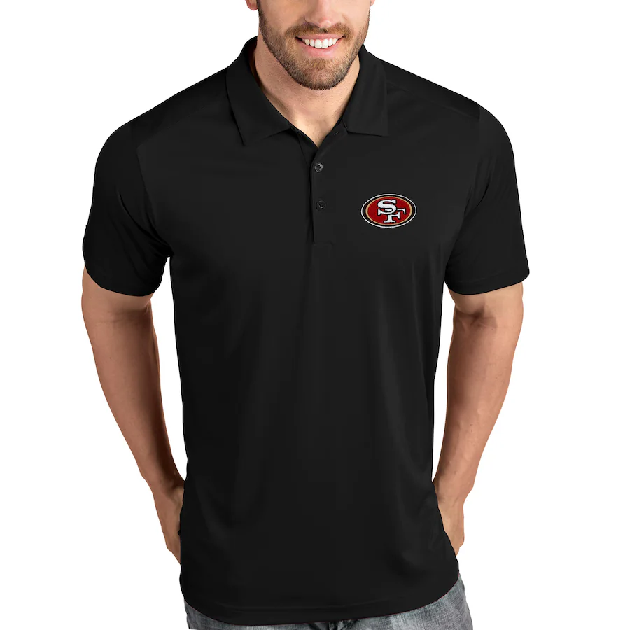 SAN FRANCISCO 49ERS MEN'S ANTIGUA TRIBUTE POLO - BLACK