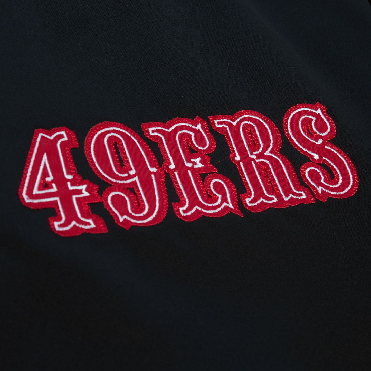 SAN FRANCISCO 49ERS MEN'S FAITHFUL TO THE BAY SATIN JACKET - BLACK