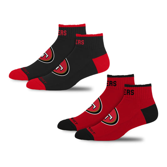 SAN FRANCISCO 49ERS MEN'S FRONT AND CENTER 2-PACK SOCKS