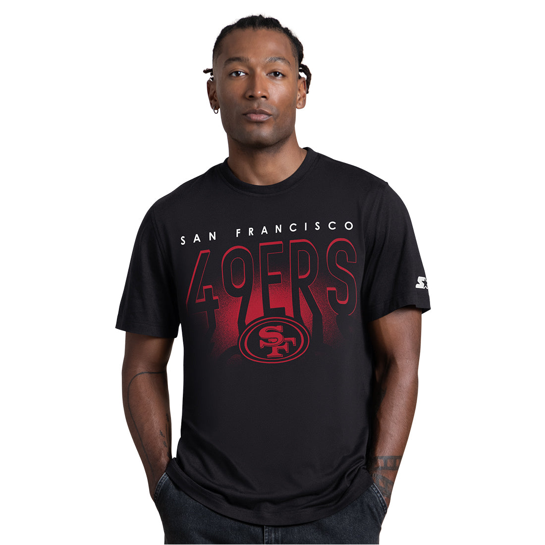 SAN FRANCISCO 49ERS MEN'S G-III BY CARL BANKS BACKLIT T-SHIRT - BLACK