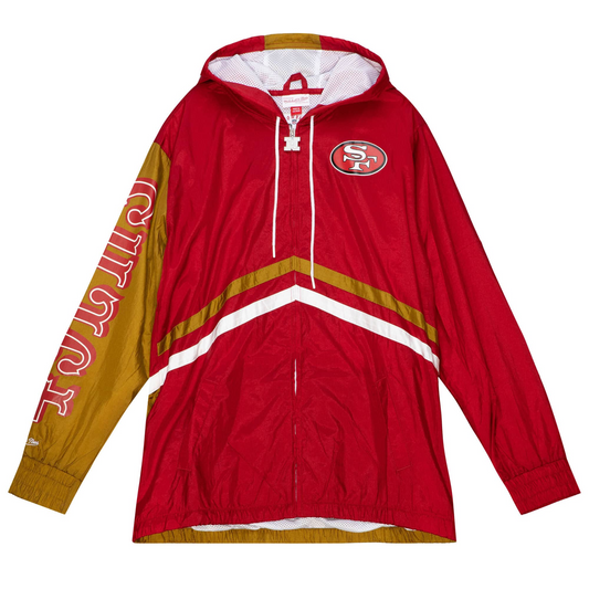 SAN FRANCISCO 49ERS MEN'S MITCHELL & NESS UNDENIABLE WINDBREAKER