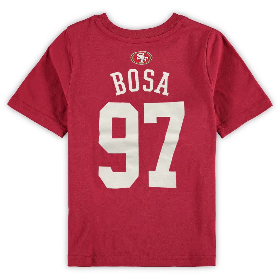 SAN FRANCISCO 49ERS NICK BOSA YOUTH MAINLINER PLAYER NAME & NUMBER T-SHIRT