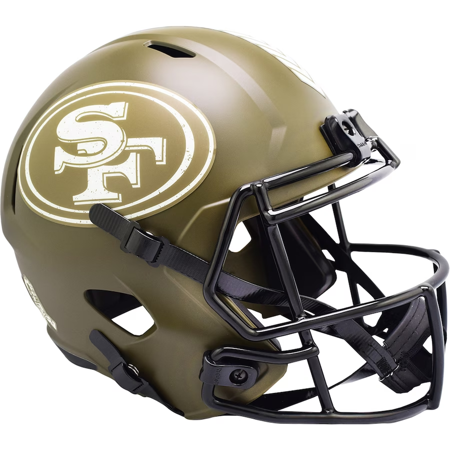 SAN FRANCISCO 49ERS SALUTE TO SERVICE FULL-SIZE REPLICA SPEED HELMET SAN FRANCISCO 49ERS SALUTE TO SERVICE FULL-SIZE REPLICA SPEED HELMET