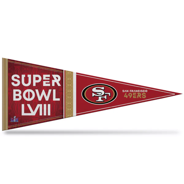 SAN FRANCISCO 49ERS SUPER BOWL LVIII BOUND SOFT FELT PENNANT - 12" X 30"