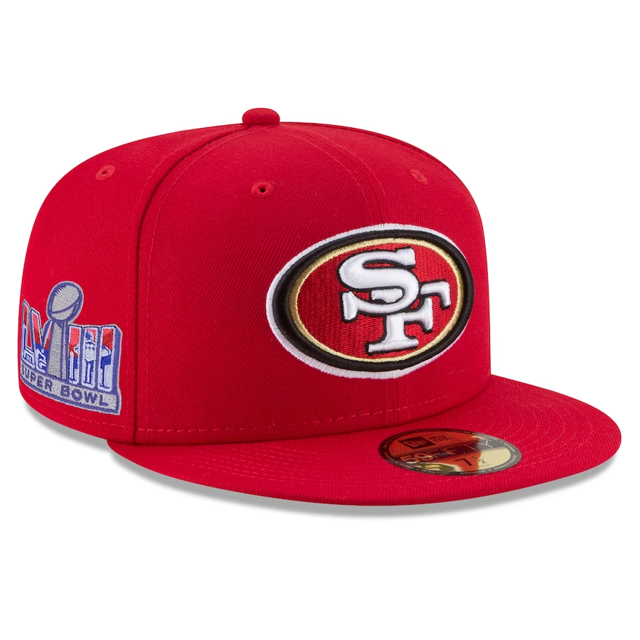 SAN FRANCISCO 49ERS SUPER BOWL LVIII SIDE PATCH 59FIFTY FITTED HAT R JR S SPORTS