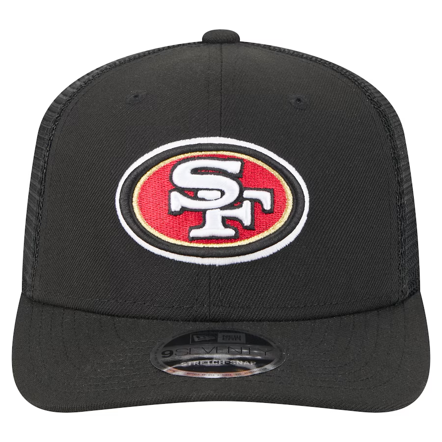 SAN FRANCISCO 49ERS TEAM COLLECTION 9SEVENTY STRETCH SNAP ADJUSTABLE HAT - BLACK