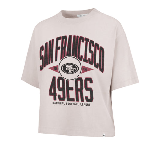 SAN FRANCISCO 49ERS WOMEN'S '47 BRAND WINDTHROW RAVINE CROPPED T-SHIRT - MOJAVE