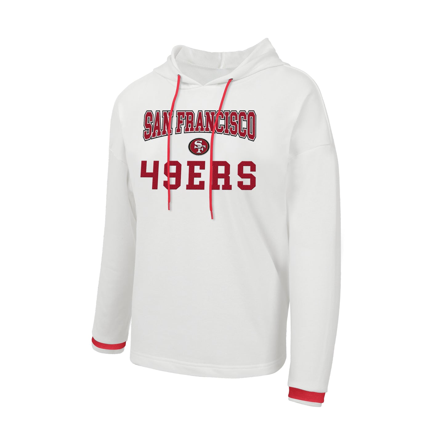 SAN FRANCISCO 49ERS WOMEN'S BOROUGH PULLOVER HOODED SWEATER