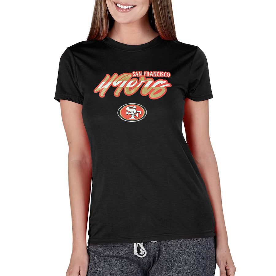 SAN FRANCISCO 49ERS WOMEN'S CHASE MARATHON T-SHIRT - BLACK