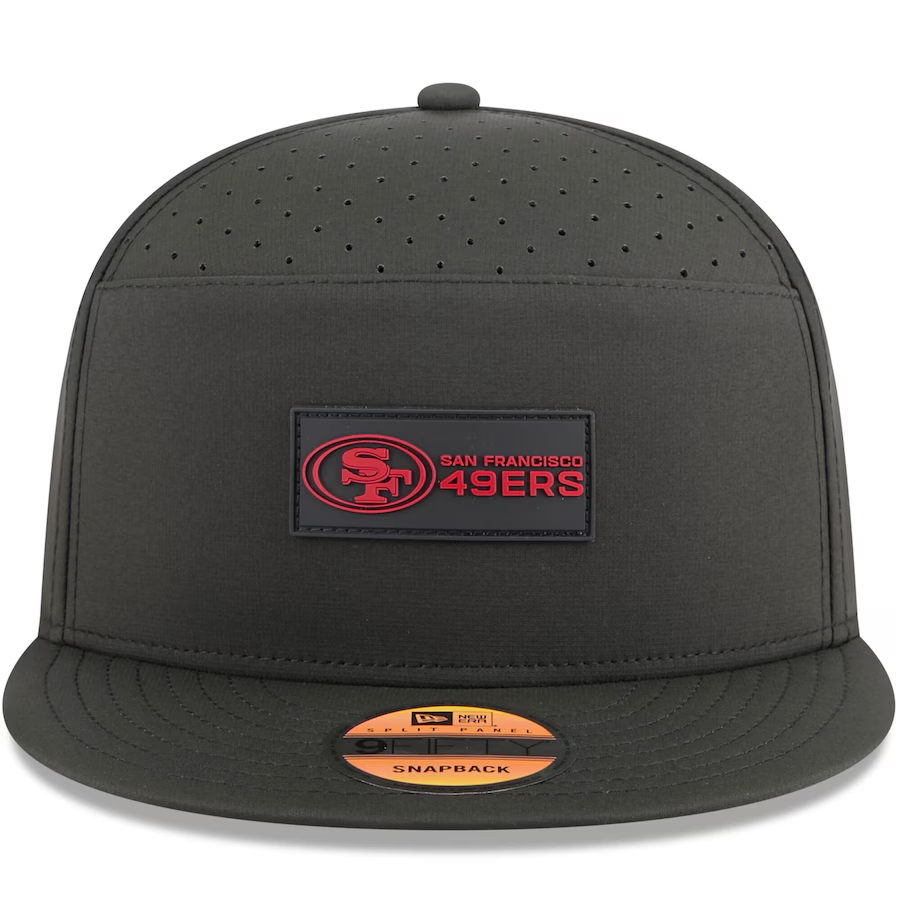 SAN FRANCISCO 49ERS YOUTH 2025 NFL SIDELINE 9FIFTY SPLIT SNAPBACK HAT - BLACK