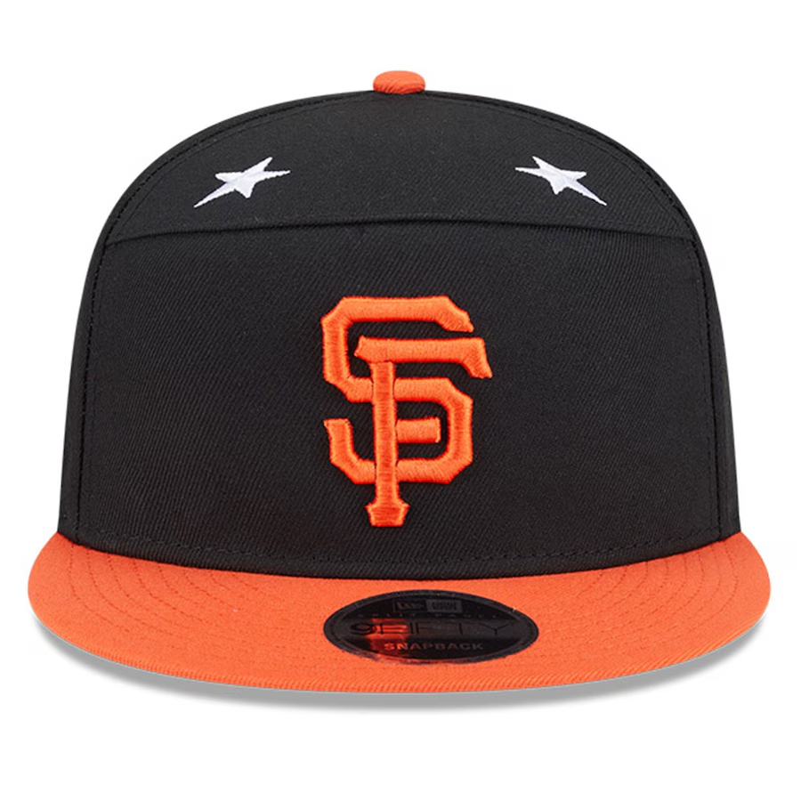 SAN FRANCISCO GIANTS 2025 MLB ALL-STAR GAME 9FIFTY SPLIT PANEL SNAPBACK HAT - BLACK/ORANGE