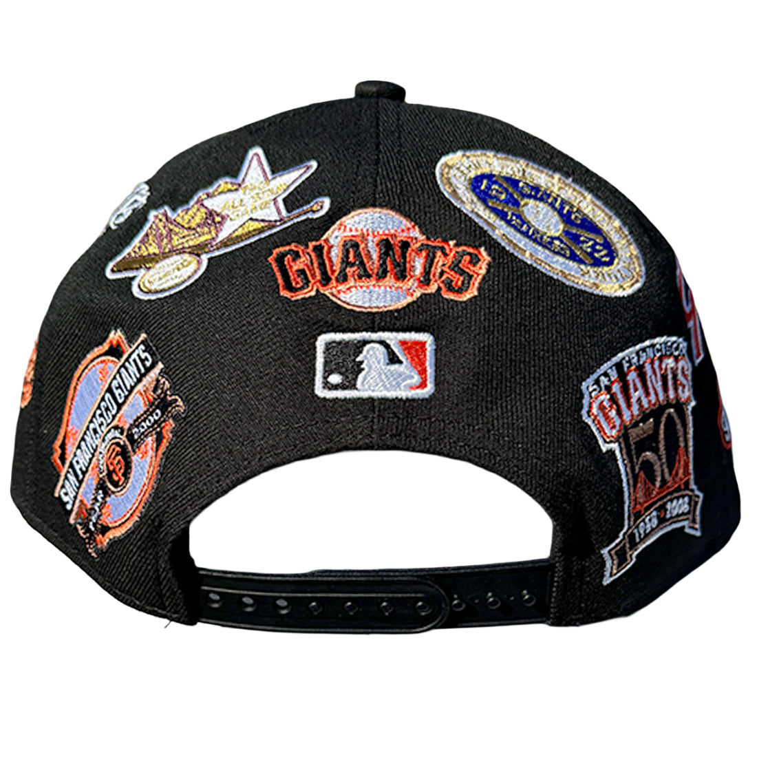SAN FRANCISCO GIANTS ALL OVER PATCH 9FIFTY SNAPBACK HAT - BLACK