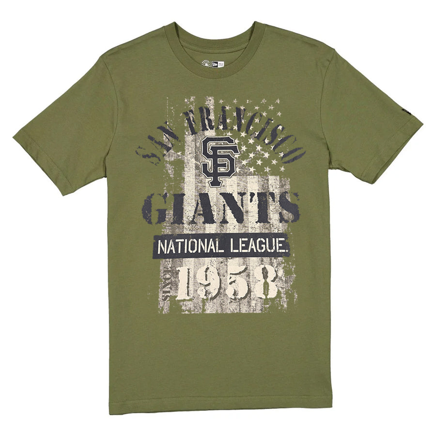 SAN FRANCISCO GIANTS MEN'S 2025 MLB ARMED FORCES T-SHIRT - OLIVE