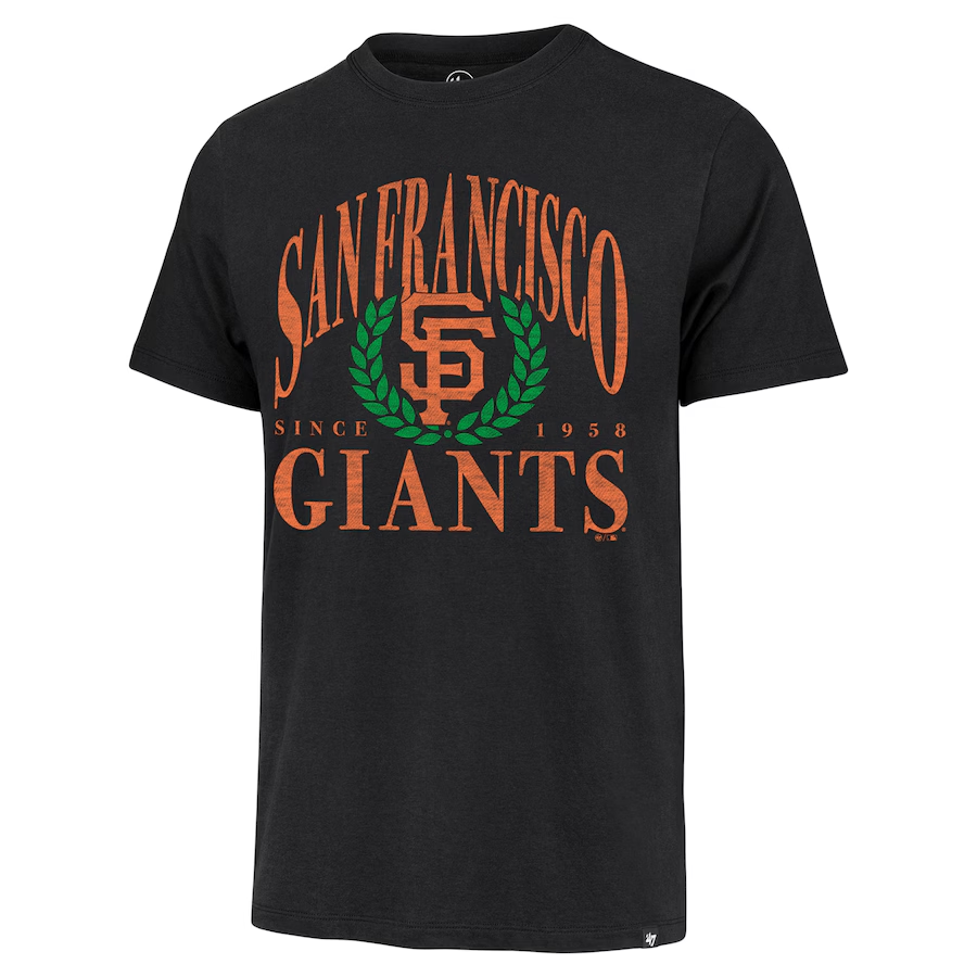 SAN FRANCISCO GIANTS MEN'S '47 BRAND PITCHOUT FRANKLIN T-SHIRT - BLACK