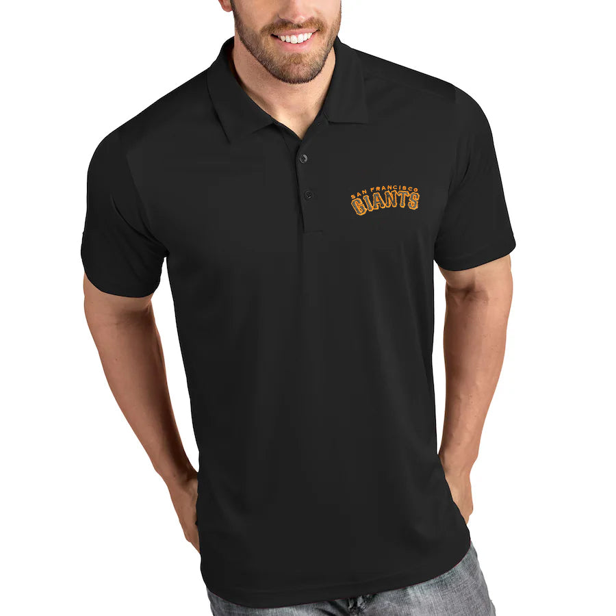 SAN FRANCISCO GIANTS MEN'S ANTIGUA TRIBUTE POLO - BLACK