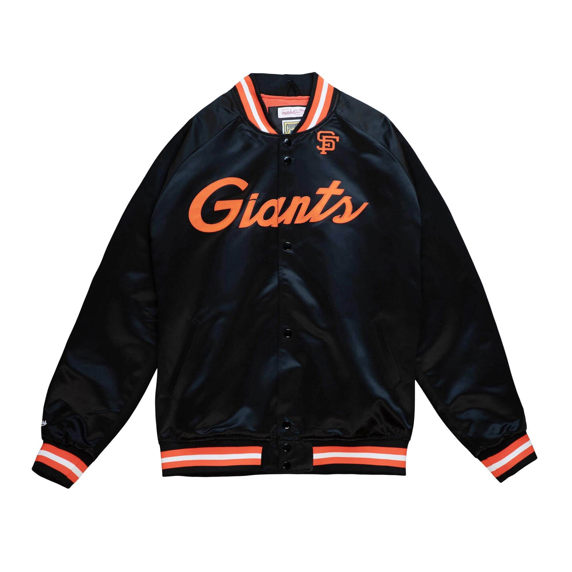 SAN FRANCISCO GIANTS MEN S MITCHELL NESS LIGHTWEIGHT SATIN JACKET JR S SPORTS