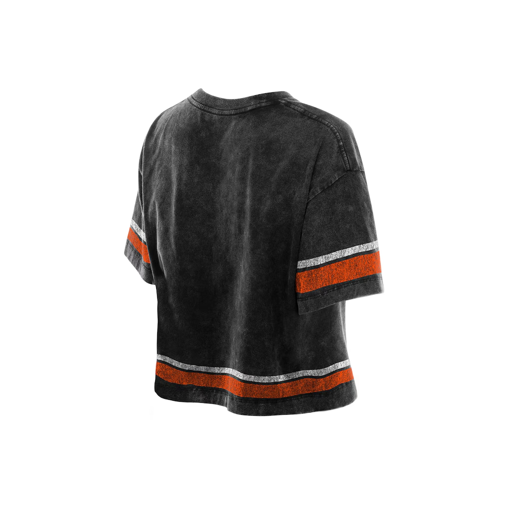 SAN FRANCISCO GIANTS WOMEN'S NEW ERA LIFE STYLE STONE WASH BOXY CROPPED T-SHIRT - BLACK
