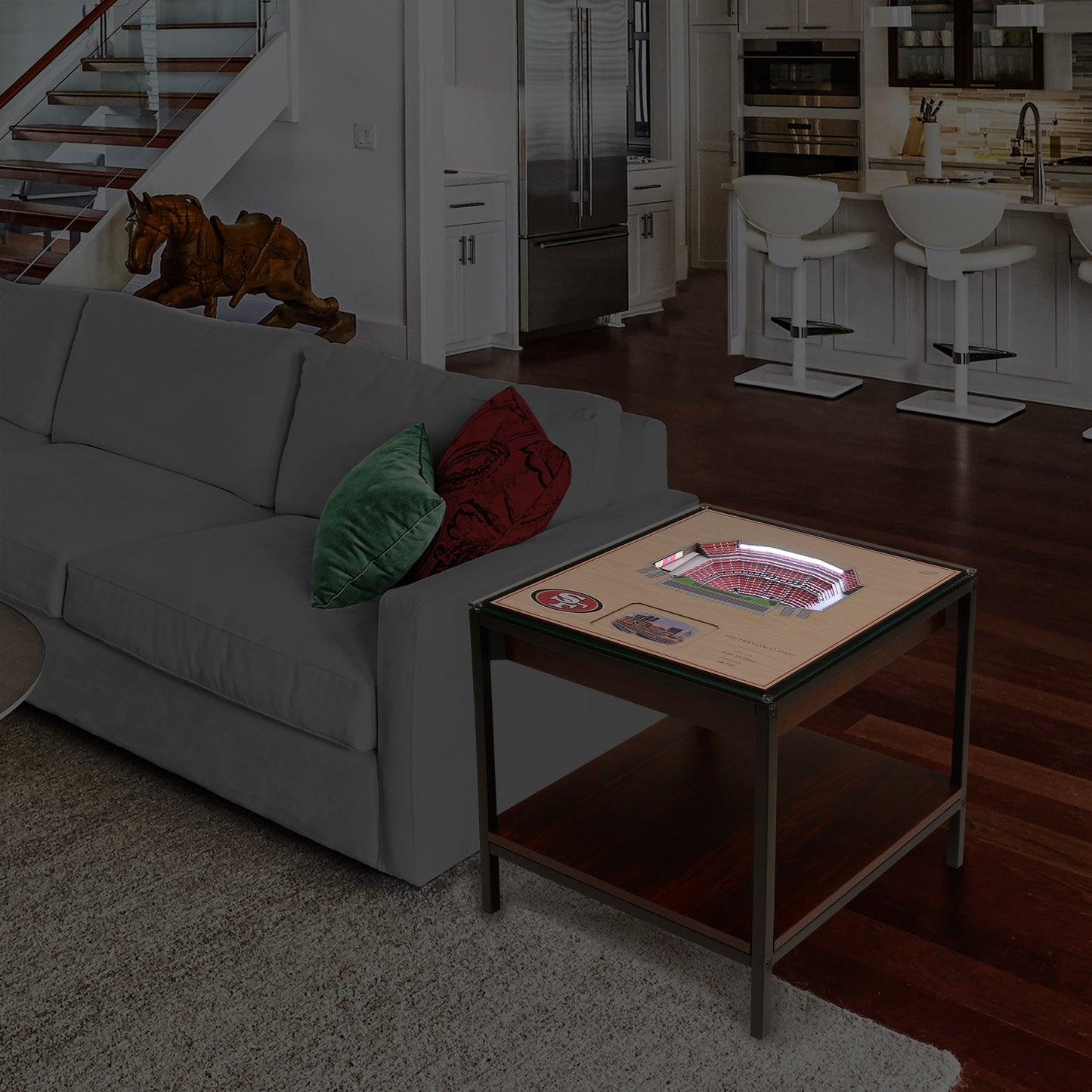 SAN FRANCISO 49ERS 25 LAYER 3D STADIUM LIGHTED END TABLE