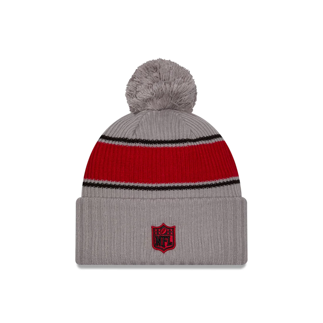 SAN FRANCSICO 49ERS 2024 NFL SIDELINE CUFFED KNIT BEANIE WITH POM - GRAPHITE
