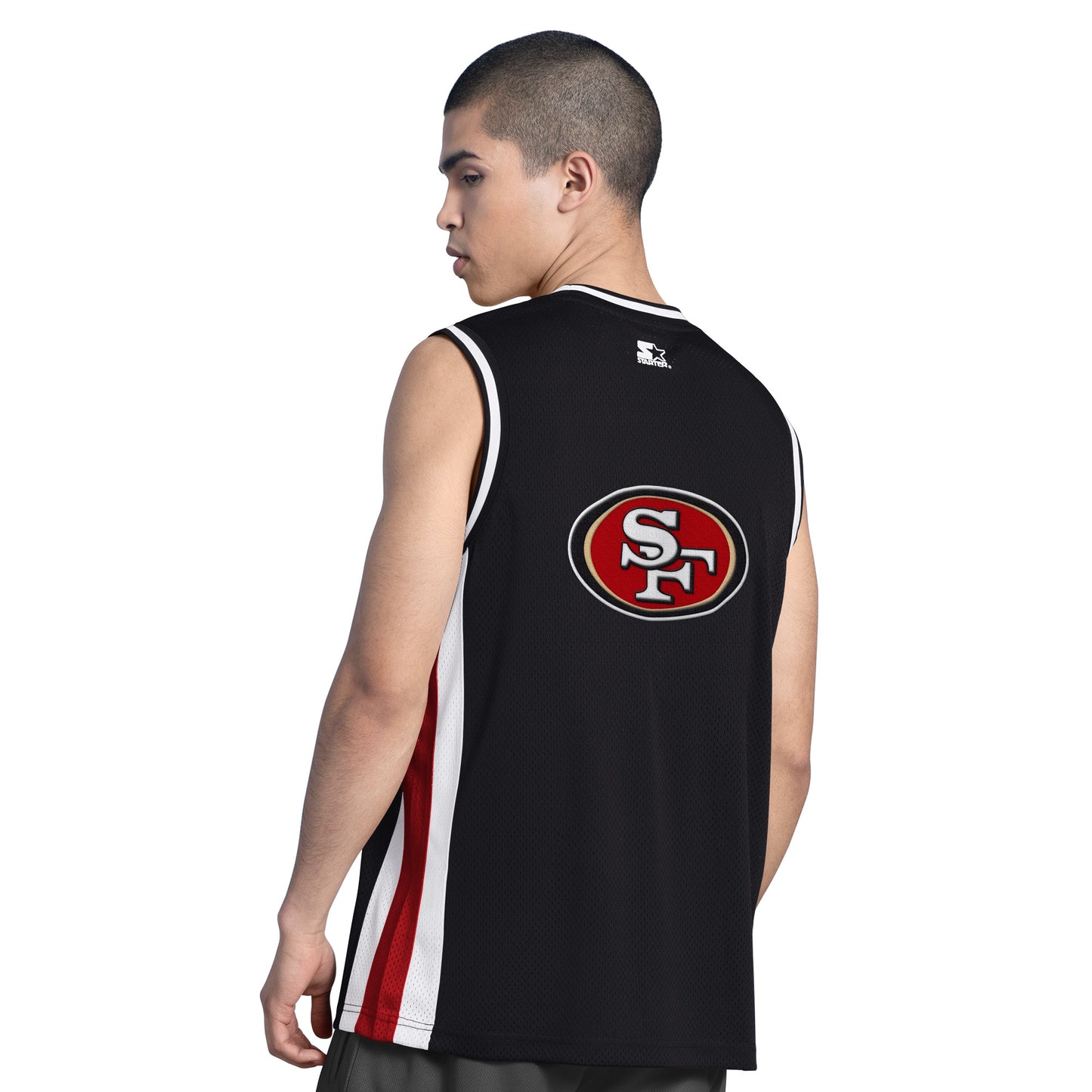 SAN FRANCSICO 49ERS MEN'S COURTSIDE TANK TOP - BLACK