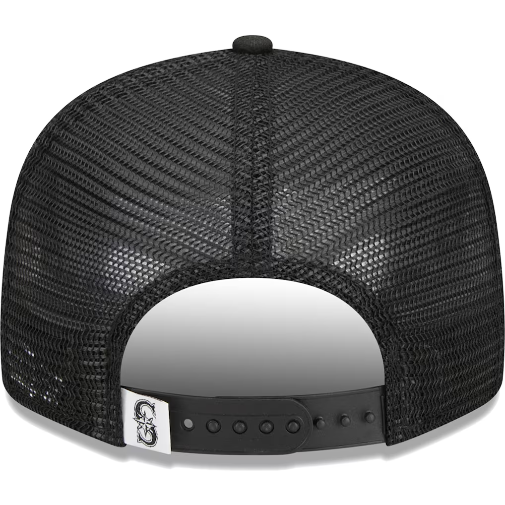 SEATTLE MARINERS EVERGREEN TRUCKER 9FIFTY SNAPBACK HAT - BLACK/WHITE