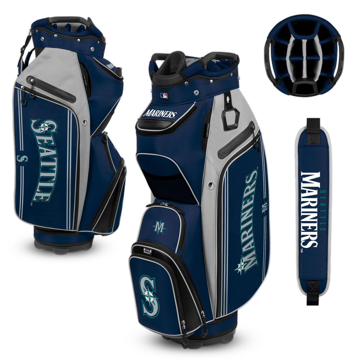 SEATTLE MARINERS TEAM EFFORT BUCKET III COOLER CART GOLF BAG