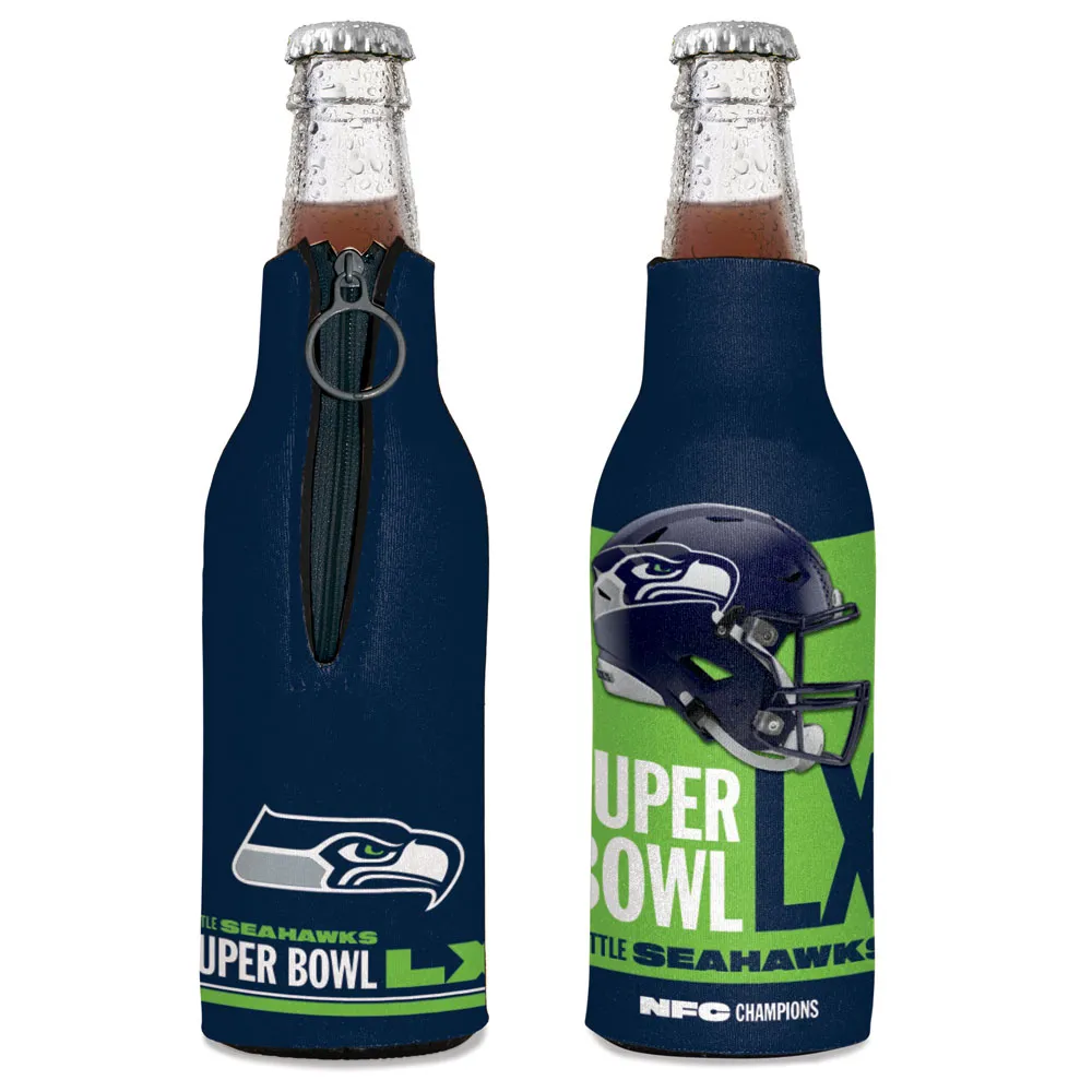 SEATTLE SEAHAWKS 2025 NFC CONFERENCE CHAMPIONS 12 OZ BOTTLE COOLER