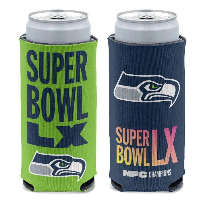 SEATTLE SEAHAWKS 2025 NFC CONFERENCE CHAMPIONS 12 OZ SLIM CAN COOLER