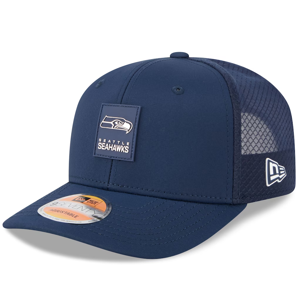 SEATTLE SEAHAWKS 2025 NFL SIDELINE 9SEVENTY STRETCH-SNAP ADJUSTABLE HAT - NAVY