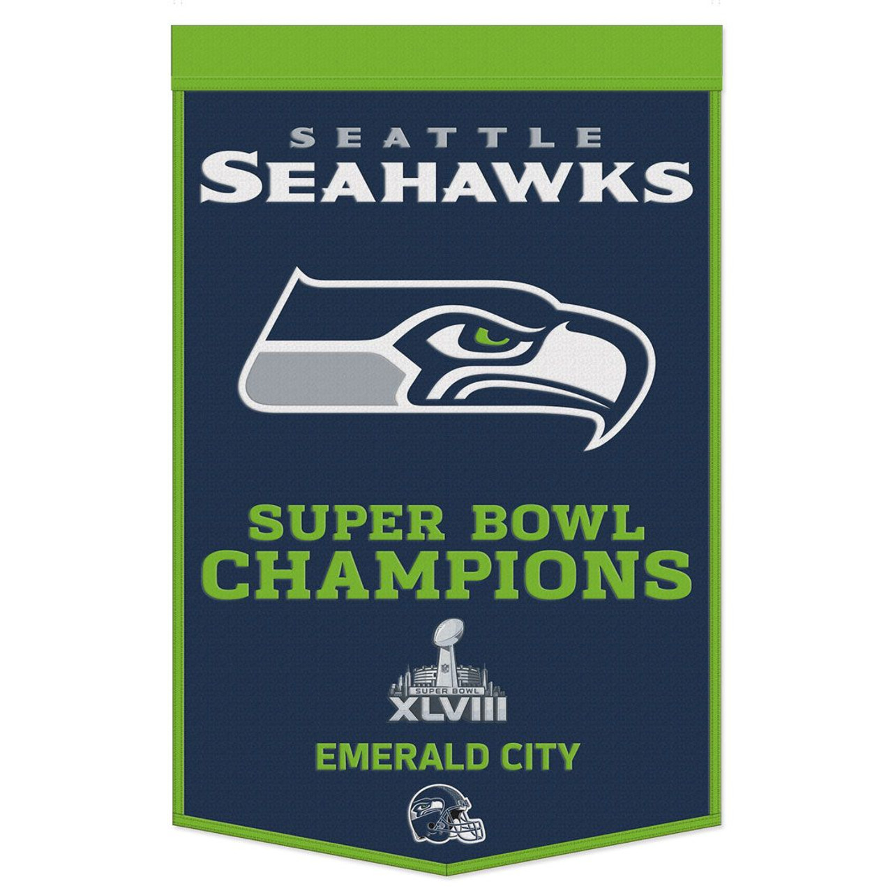 BANDERA DE CELEBRACIÓN DE LANA DE 24" X 38" DE SEATTLE SEAHAWKS