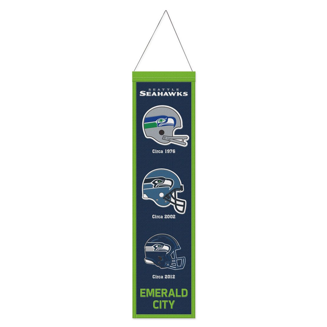BANDERA DE LANA EVOLUTION DE 8" X 32" DE SEATTLE SEAHAWKS