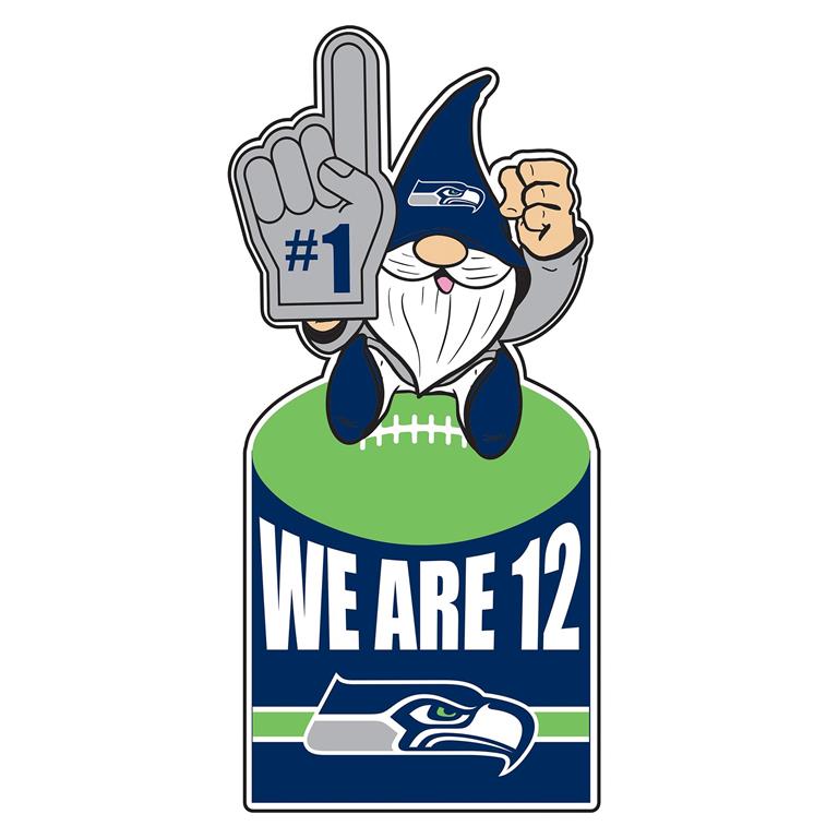 SEATTLE SEAHAWKS GNOME METAL 10" x 30" OUTDOOR SIGN