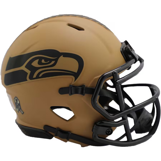 SEATTLE SEAHAWKS RIDDELL 2023 SALUTE TO SERVICE MINI SPEED HELMET