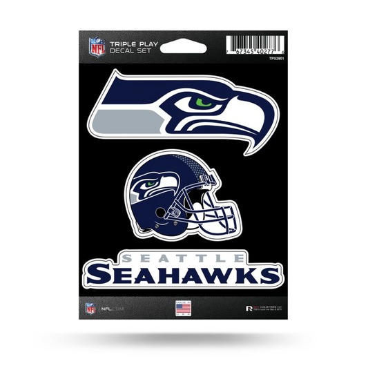 SEATTLE SEAHAWKS TRIPLE PLAY DECAL SET