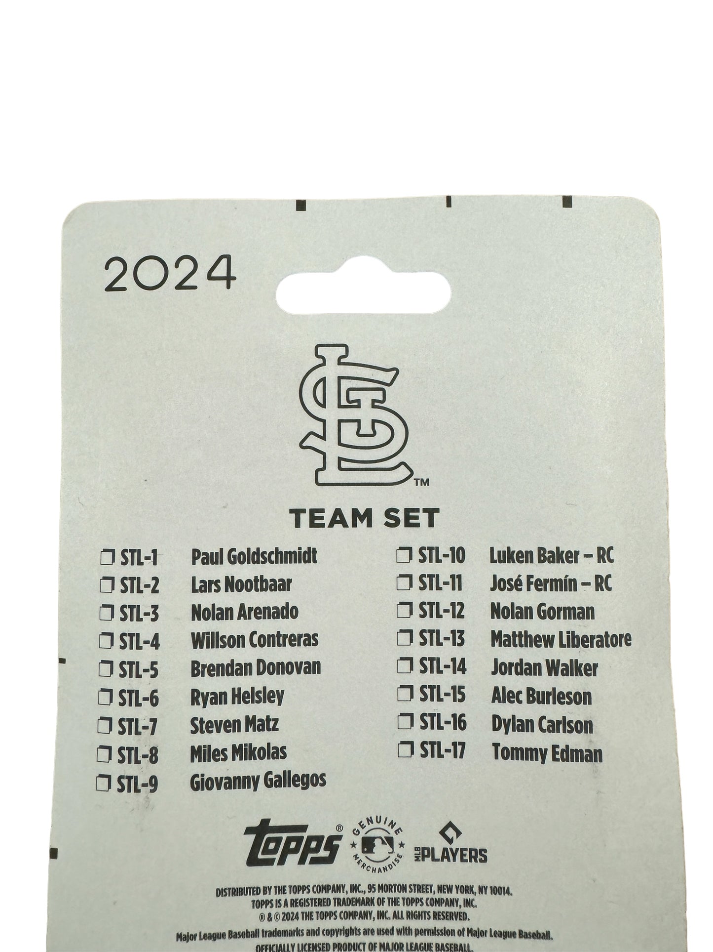 ST. LOUIS CARDINALS 2024 TOPPS TEAM SET