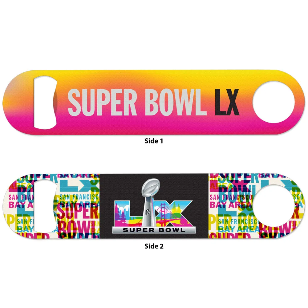 SUPER BOWL LX 2-SIDED METAL BOTTLE OPENER