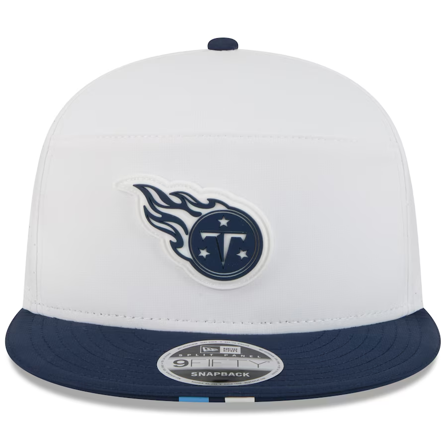 TENNESSEE TITANS 2025 NFL TRAINING CAMP 9FIFTY SPLIT PANEL SNAPBACK HAT - WHITE