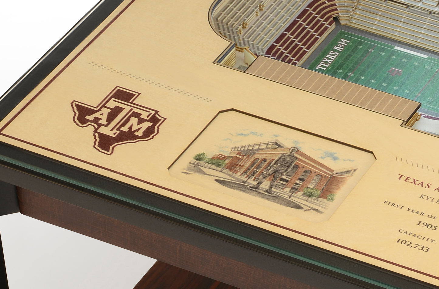 TEXAS A&M AGGIES 25 LAYER 3D STADIUM LIGHTED END TABLE