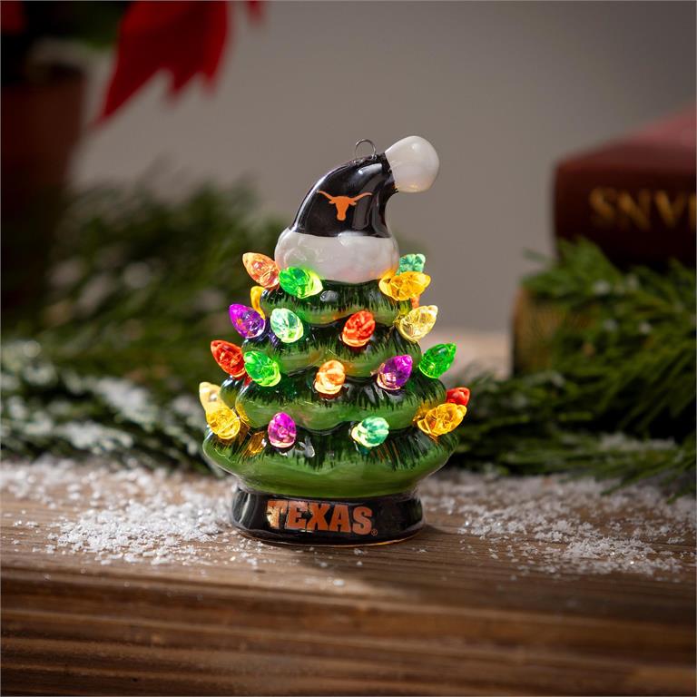TEXAS LONGHORNS 4" MINI LED TABLETOP CHRISTMAS TREE