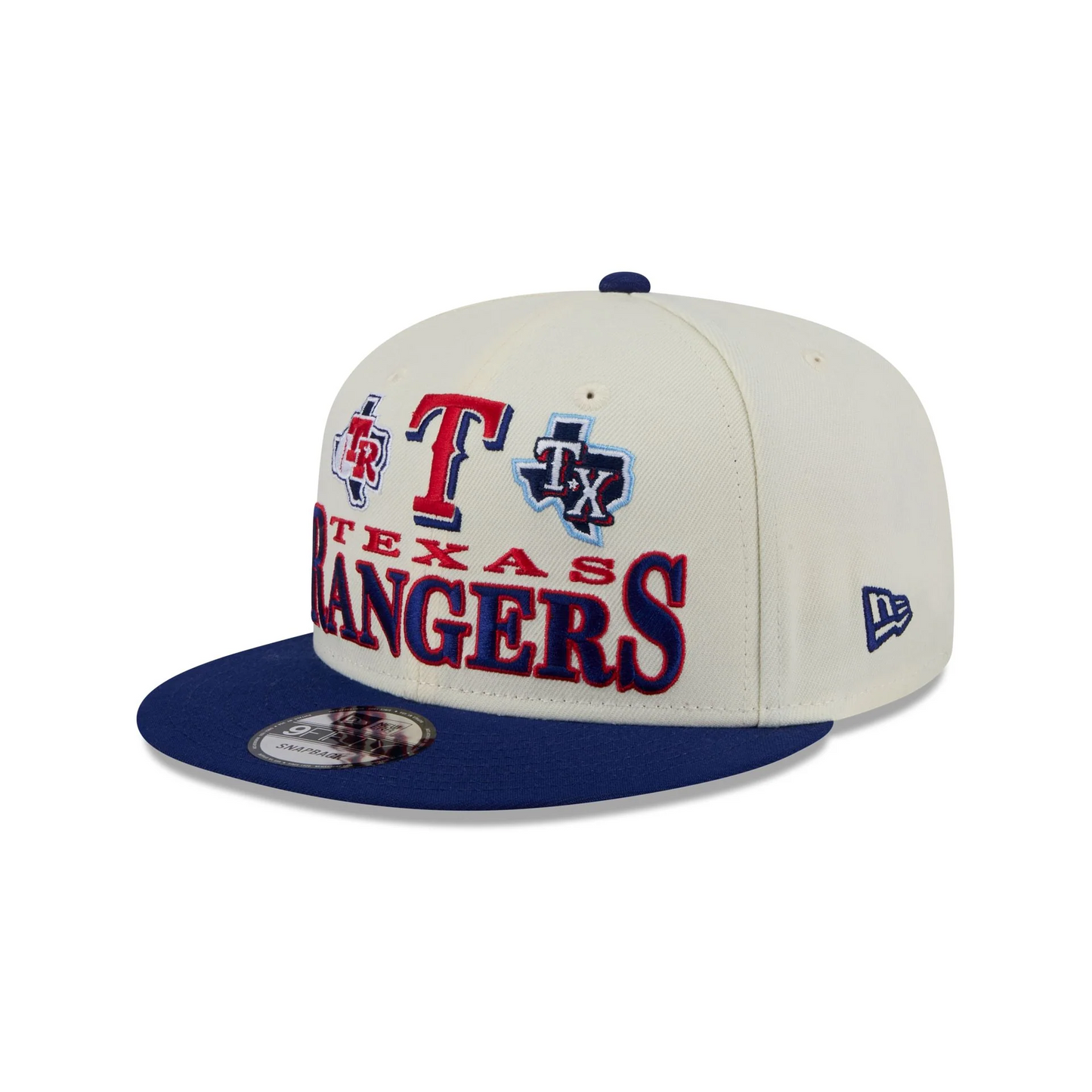 TEXAS RANGERS ARCHIVE 9FIFTY SNAPBACK HAT - CHROME WHITE