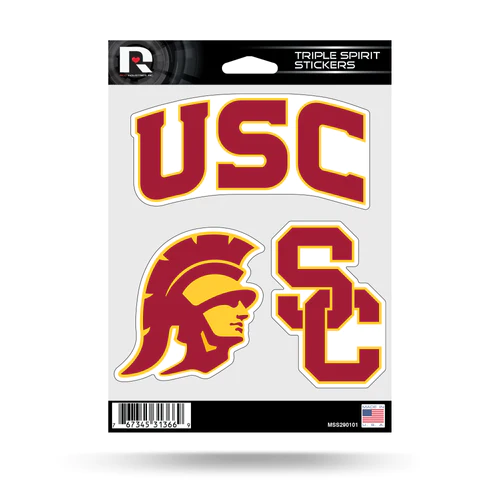 USC TROJANS TRIPLE SPIRIT DECAL SET