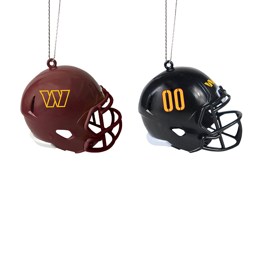 WASHINGTON COMMANDERS 2 PACK ABS HELMET ORNAMENT SET
