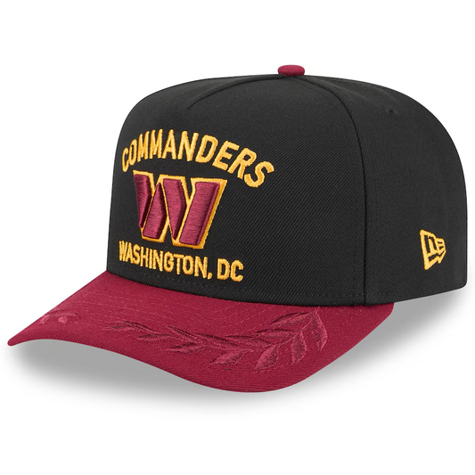 WASHINGTON COMMANDERS 2025 NFL DRAFT 9FIFTY A-FRAME SNAPBACK HAT - BLACK/BURGUNDY