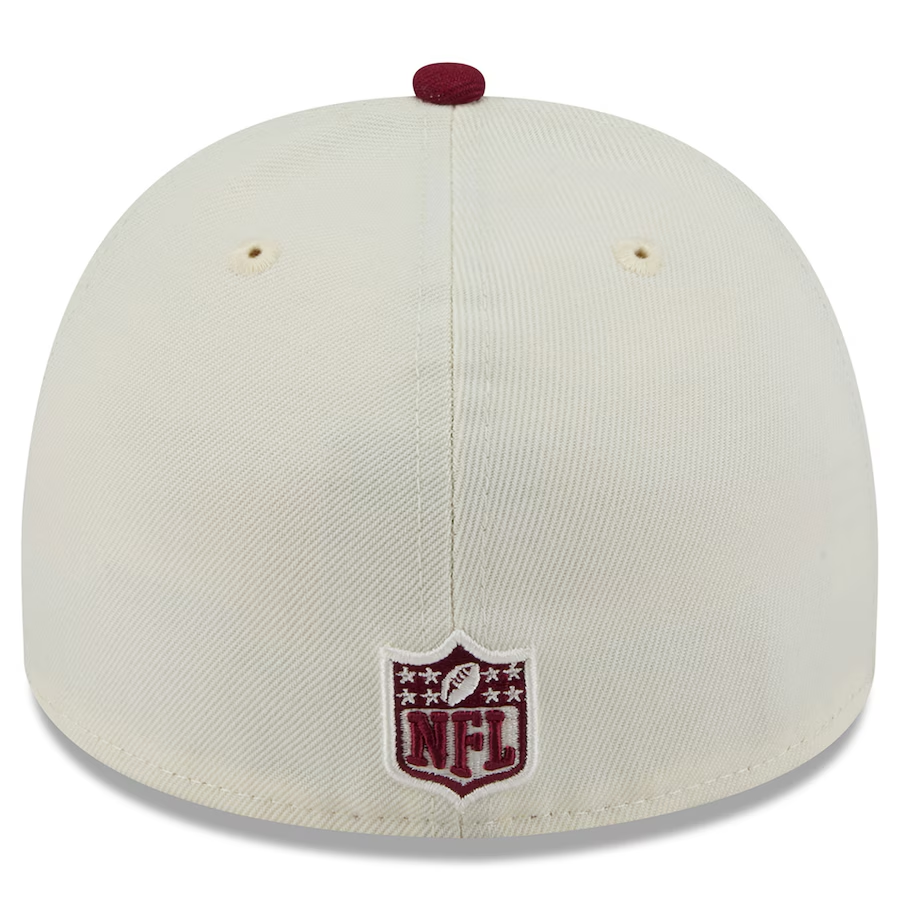 WASHINGTON COMMANDERS 2025 NFL DRAFT A-FRAME 59FIFTY FITTED HAT - CHROME WHITE/BURGUNDY