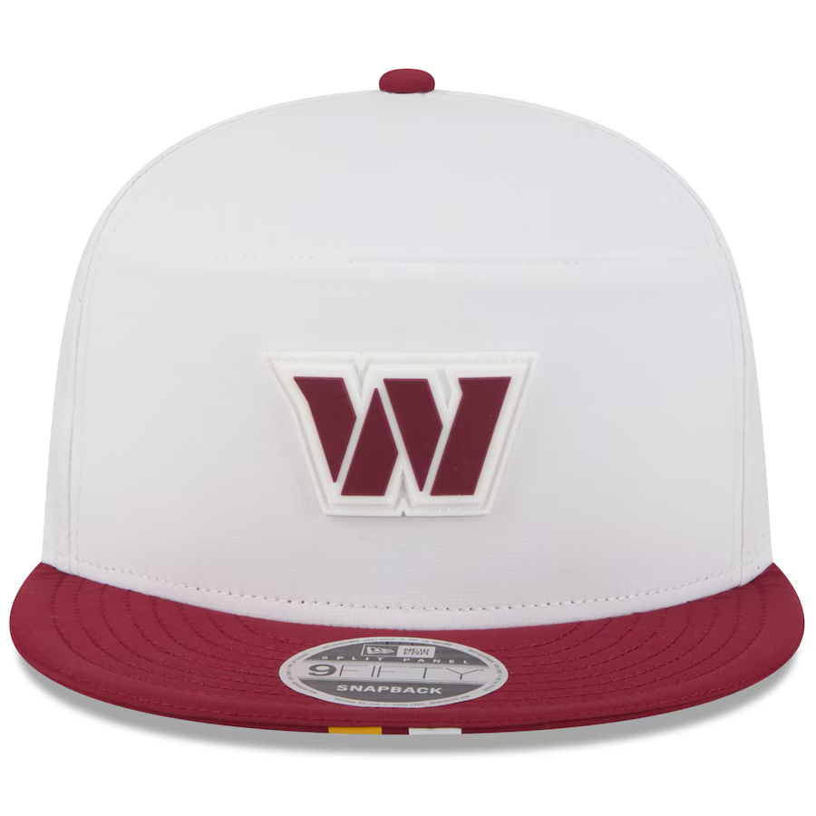 WASHINGTON COMMANDERS 2025 NFL TRAINING CAMP 9FIFTY SPLIT PANEL SNAPBACK HAT - WHITE